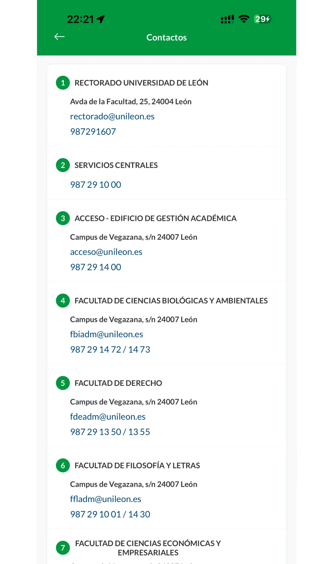 Directorio de contactos